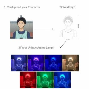 Custom Anime Character 3D Lamp – Personalized LED Night Light