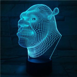 Shrek Face 3D Illusion Led Lamp