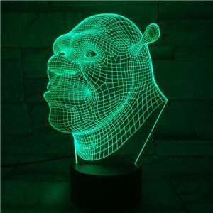 Shrek Face 3D Illusion Led Lamp